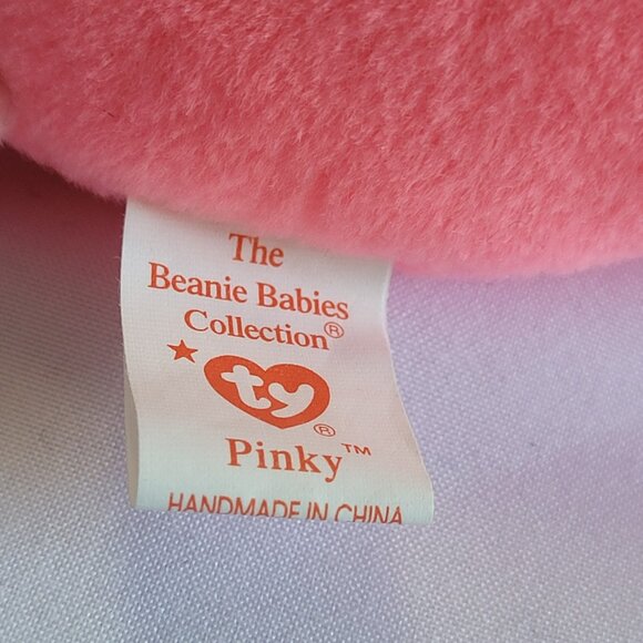 Ty Beanie Baby "Pinky" The Flamingo - Vintage with PVC Pellet Tag Retired 1998 - Picture 6 of 7